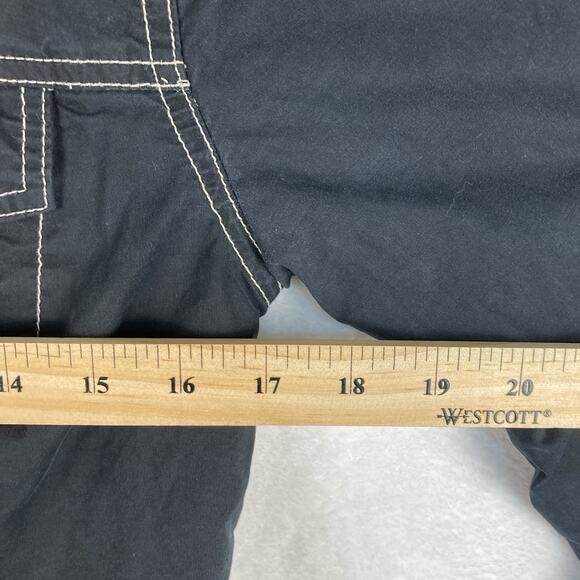 VTG Y2K Gap Cropped Denim Trucker Jacket Womens S Stretch Black White Stitch - Picture 10 of 11